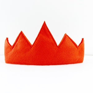 Child's Orange Felt Crown, birthday crown, birthday gift, photography prop, halloween costume image 1