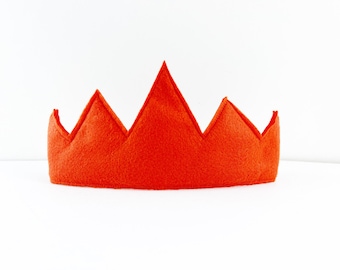 Child's Orange Felt Crown, birthday crown, birthday gift, photography prop, halloween costume