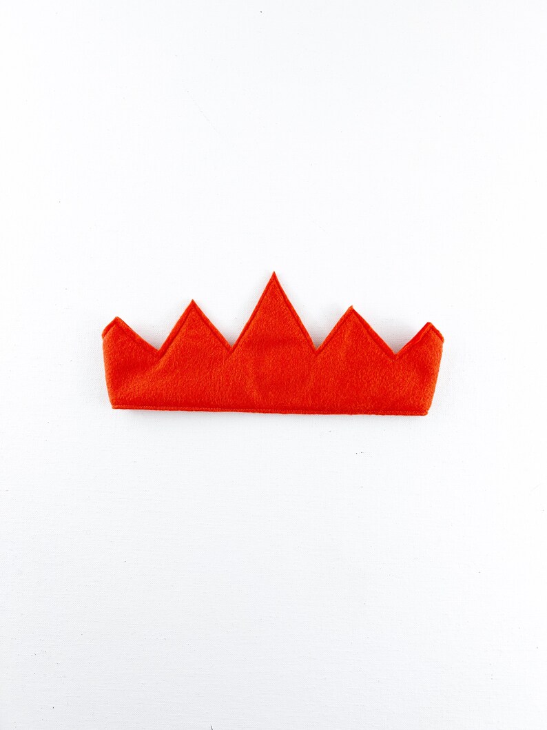 Child's Orange Felt Crown, birthday crown, birthday gift, photography prop, halloween costume image 2