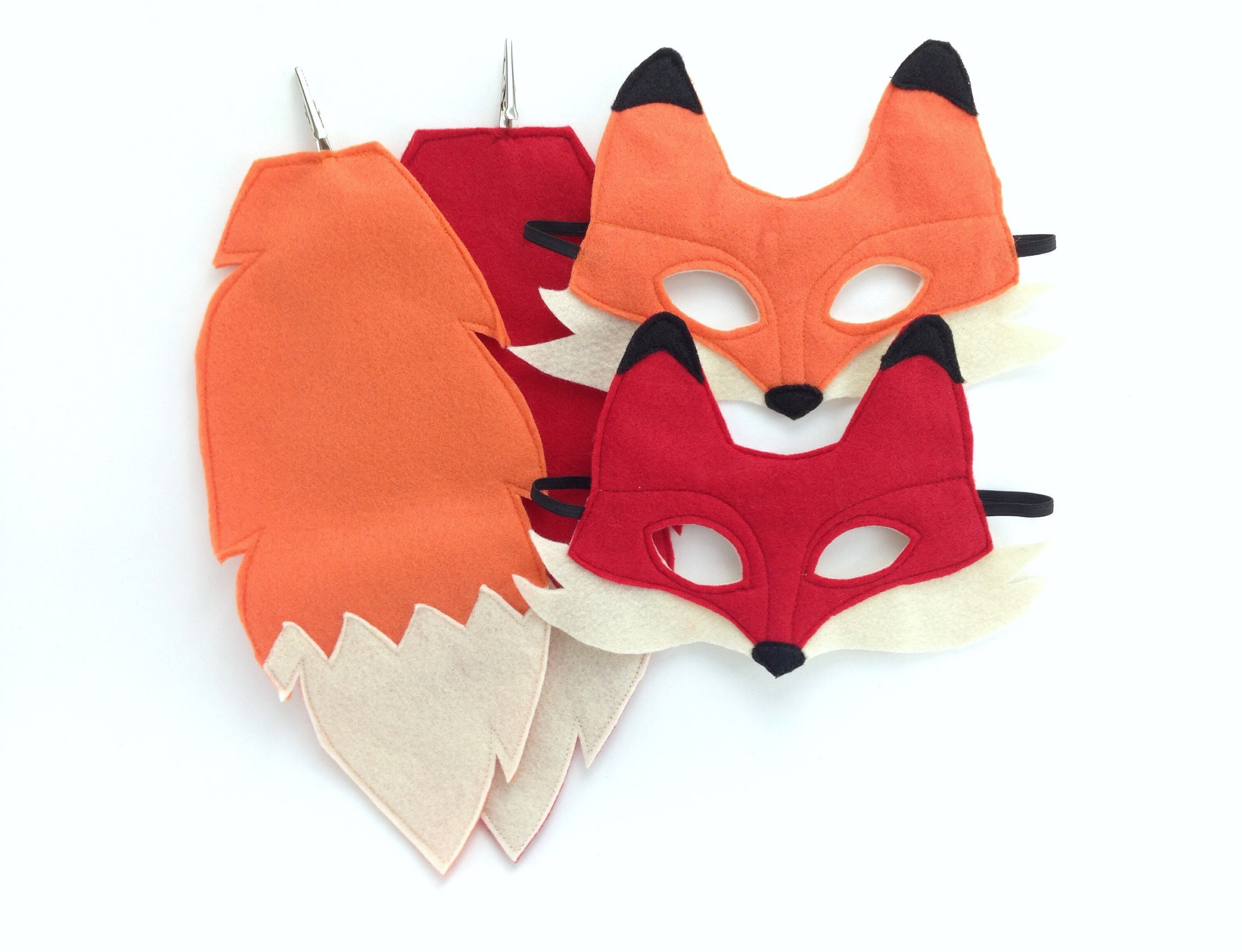 Haoan Fox Mask And Faux Fur Tail Set Halloween Costume Haoan Fox Mask And Faux Fur Tail Set Halloween Costume