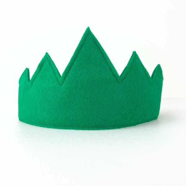 Child's Green Felt Crown, birthday crown, birthday gift, photography prop, halloween costume