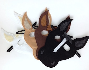 Child's Felt Horse Mask FOUR COLORS AVAILABLE horse costume, birthday gift for girl, birthday gift for boy, halloween costume