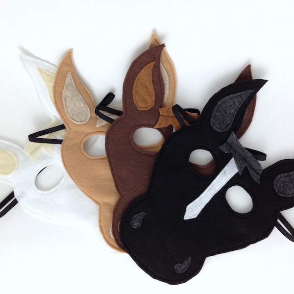 Child's Felt Horse Mask FOUR COLORS AVAILABLE horse costume, birthday gift for girl, birthday gift for boy, halloween costume