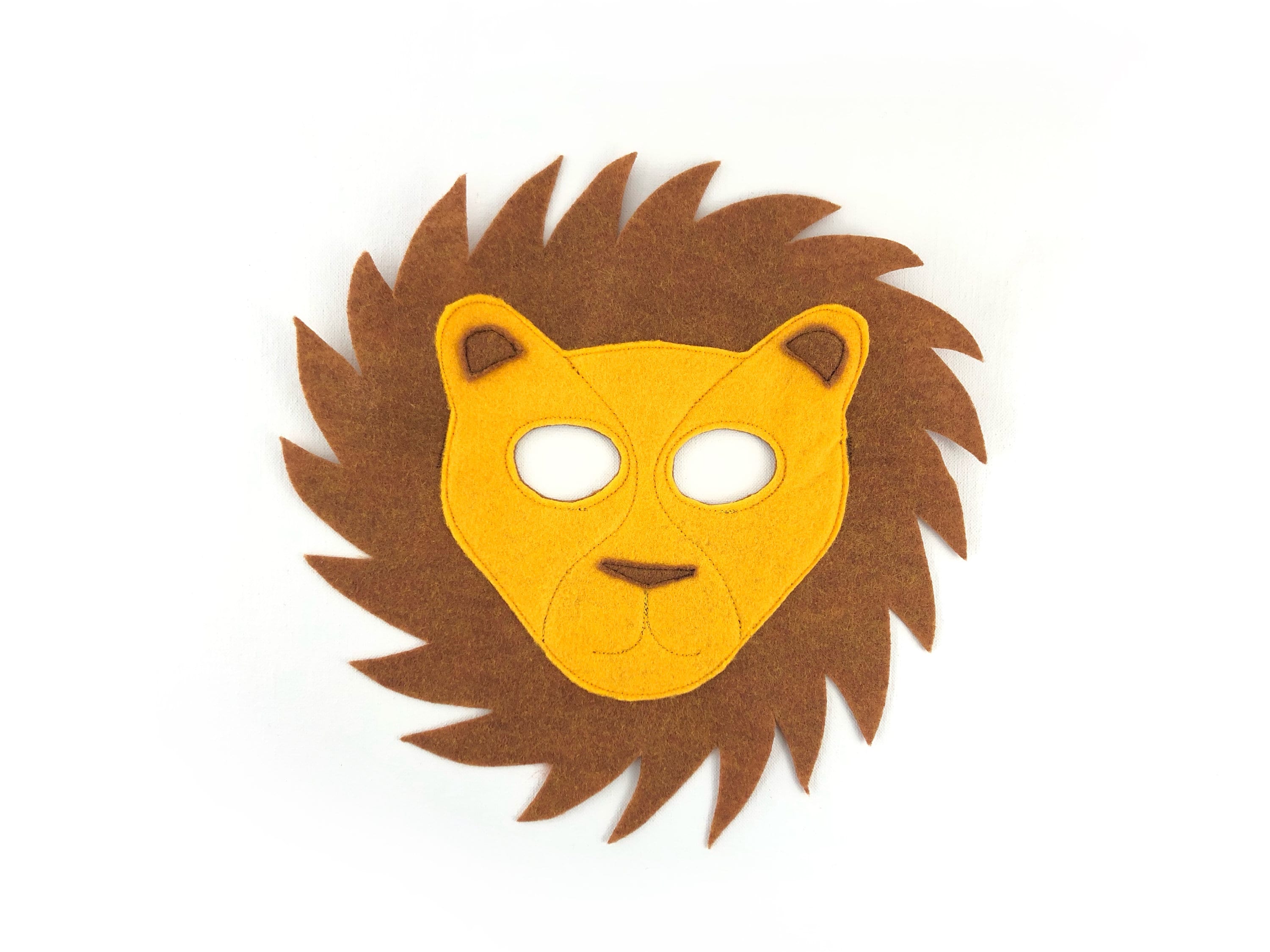 Maschera Leone In Lattice Per Halloween - Marrone/Giallo, Unisex Per Adulti - Foto 2