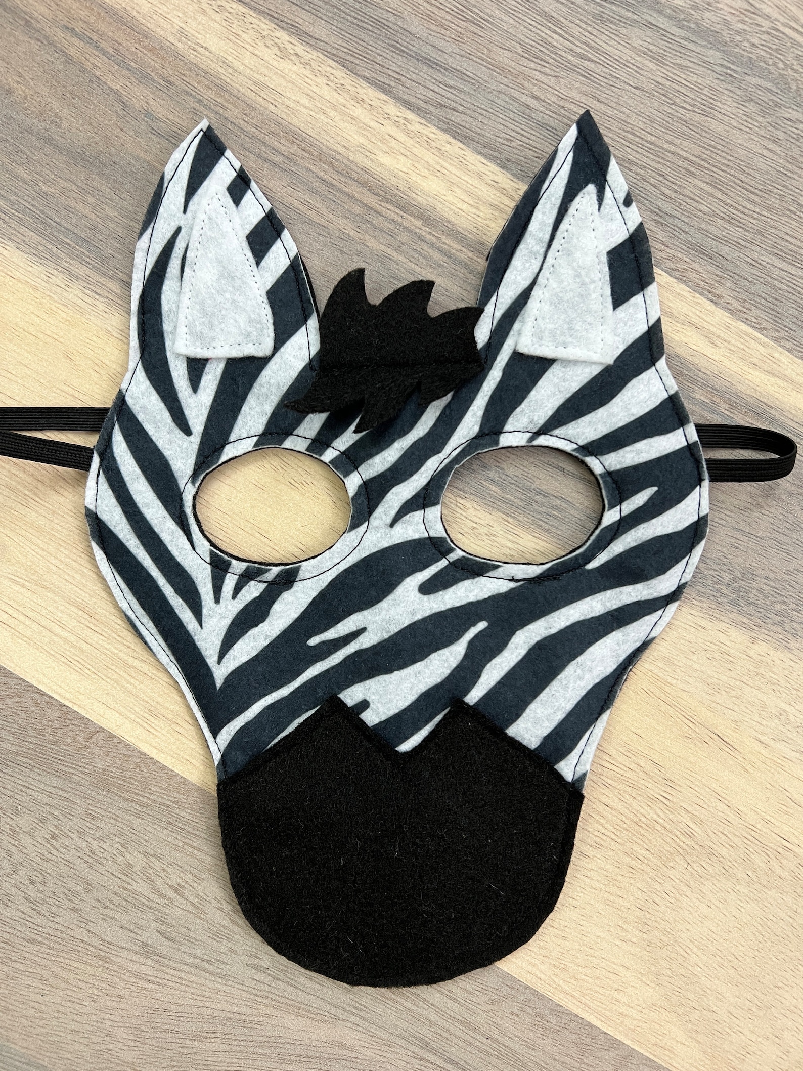 Zebra Color Mask Handmade Felt Zebra Mask: Eco-friendly Kids Costume - Etsy