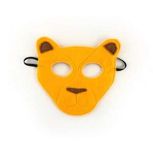 Child's Felt Lioness Mask, lioness costume, lion cub, halloween costume, school play image 1
