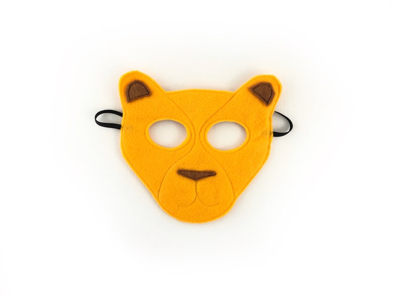 Child's Felt Lioness Mask, lioness costume, lion cub, halloween costume, school play image 1