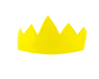 Child's Yellow Felt Crown, birthday crown, birthday gift, photography prop, halloween costume