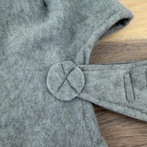 Handmade Gray Fleece Knight Helmet: Movable Visor, Kids Costume image 7