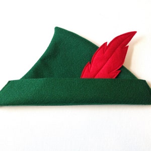 Forest Green Peter Pan Hat – Toddler & Kids Felt Costume Hat, Optional Chin Strap, Fairytale Dress-Up, Adventure Cosplay Accessory