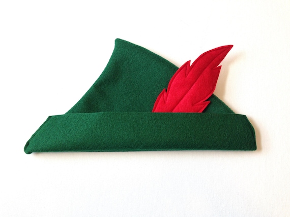 Forest Green Felt Peter Pan Hat - Kids Costume, Fairytale Dress-Up