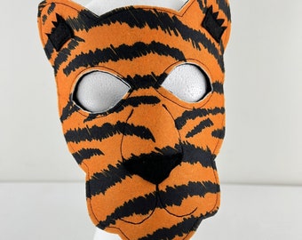 Handmade Felt Tiger Mask: Eco-Friendly Kids Costume