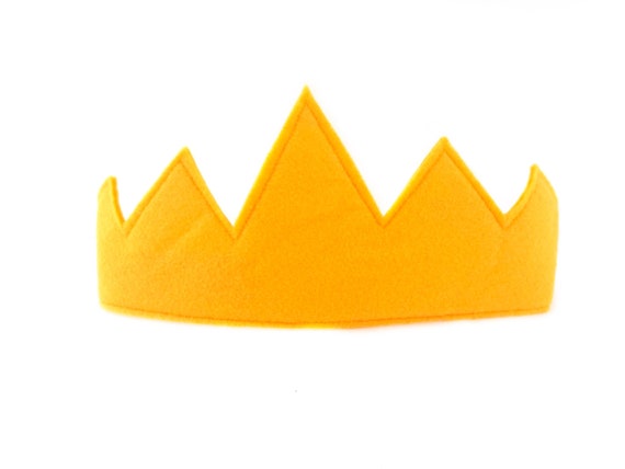 Gold Felt Crown: Kids Birthday, Dress-Up Costume, Adjustable Fit