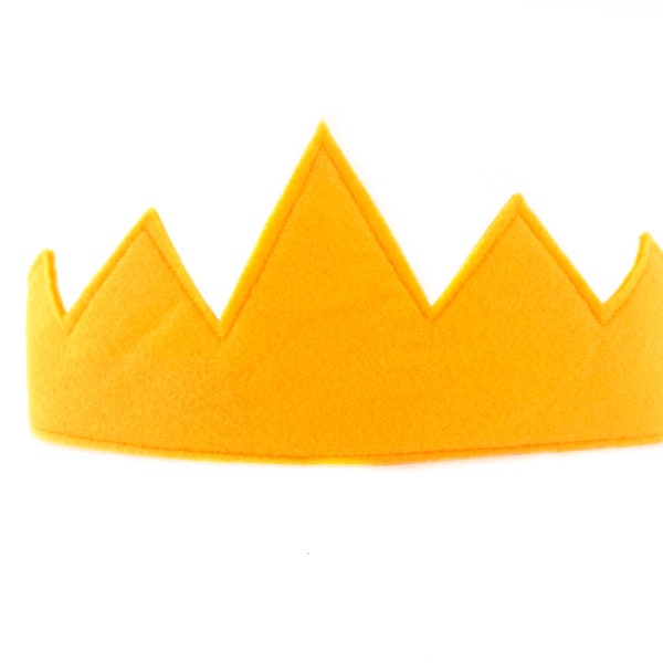 Child's Gold Felt Crown, birthday crown, birthday gift, photography prop, halloween costume