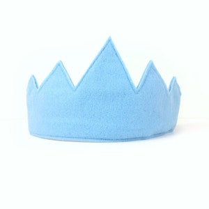 Child's Blue Felt Crown, FOUR COLORS AVAILABLE, birthday crown, birthday gift, photography prop, halloween costume Baby Blue