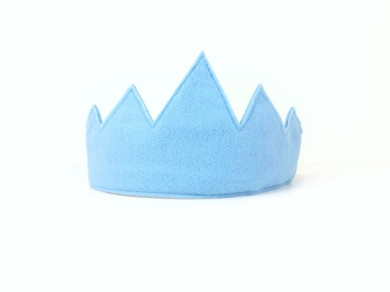 Child's Blue Felt Crown, FOUR COLORS AVAILABLE, birthday crown, birthday gift, photography prop, halloween costume Baby Blue