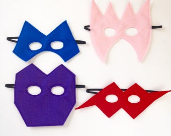 Child's Felt Superhero Mask - Caped Costumers - Four Colors and Four Styles Available