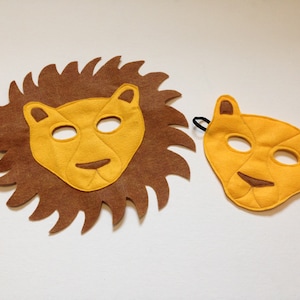 Child's Felt Lioness Mask, lioness costume, lion cub, halloween costume, school play image 6