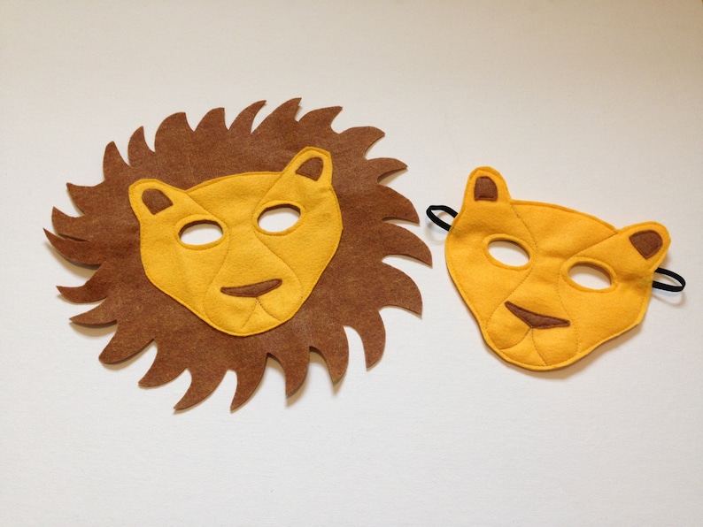 Child's Felt Lioness Mask, lioness costume, lion cub, halloween costume, school play image 6