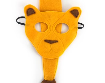 Child's Felt Lioness Mask and Tail, lioness costume, halloween costume, school play