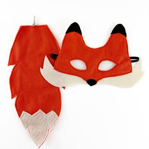 Child's Felt Fox Mask and Tail TWO COLORS AVAILABLE Red - Etsy
