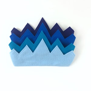 Child's Blue Felt Crown, FOUR COLORS AVAILABLE, birthday crown, birthday gift, photography prop, halloween costume image 1