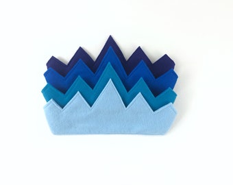 Child's Blue Felt Crown, FOUR COLORS AVAILABLE, birthday crown, birthday gift, photography prop, halloween costume