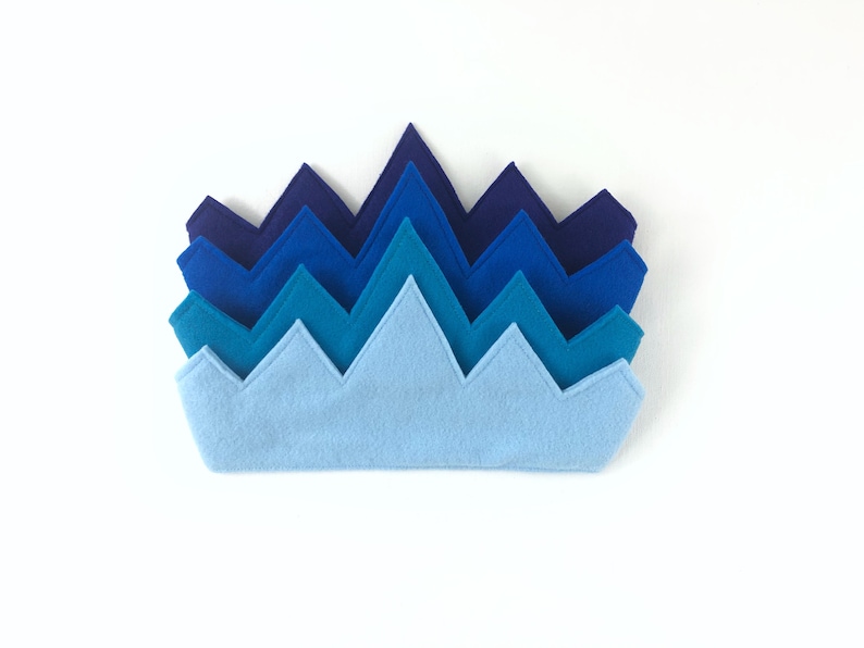 Child's Blue Felt Crown, FOUR COLORS AVAILABLE, birthday crown, birthday gift, photography prop, halloween costume image 1