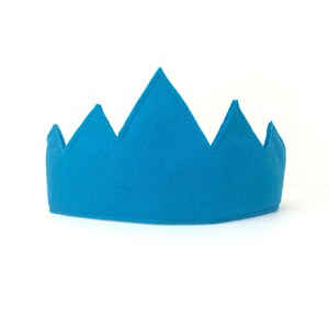 Child's Blue Felt Crown, FOUR COLORS AVAILABLE, birthday crown, birthday gift, photography prop, halloween costume Turquoise