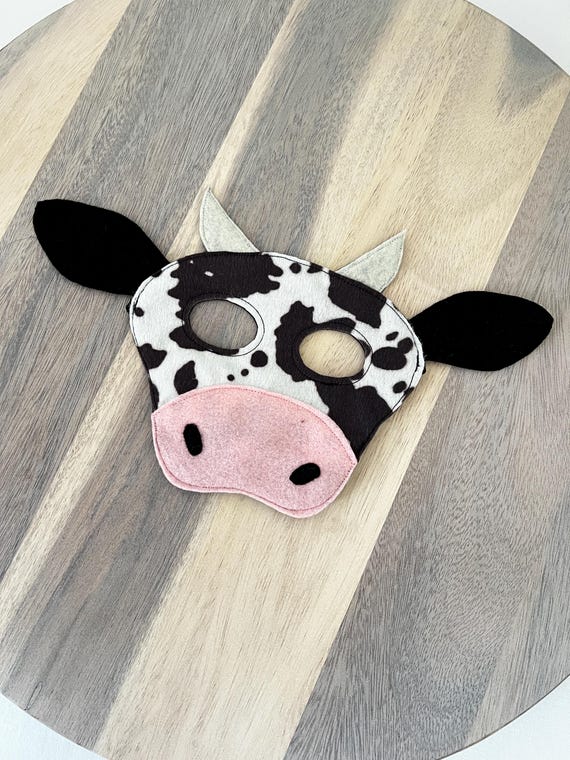 Handmade Felt Cow Mask: Eco-friendly Farm Costume - Etsy