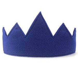 Child's Blue Felt Crown, FOUR COLORS AVAILABLE, birthday crown, birthday gift, photography prop, halloween costume Royal Blue