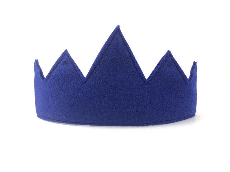 Child's Blue Felt Crown, FOUR COLORS AVAILABLE, birthday crown, birthday gift, photography prop, halloween costume Royal Blue