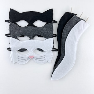Felt Kitten Mask & Tail Set: Eco-Friendly Cat Costume