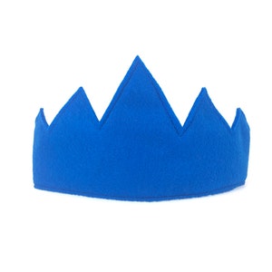 Child's Blue Felt Crown, FOUR COLORS AVAILABLE, birthday crown, birthday gift, photography prop, halloween costume Neon Blue