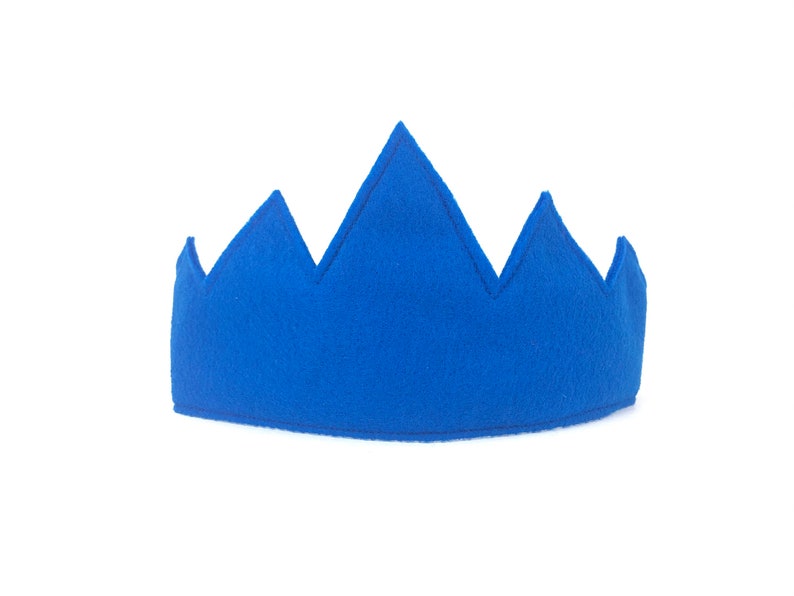 Child's Blue Felt Crown, FOUR COLORS AVAILABLE, birthday crown, birthday gift, photography prop, halloween costume Neon Blue