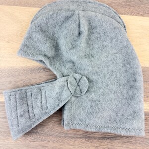 Handmade Gray Fleece Knight Helmet: Movable Visor, Kids Costume image 9