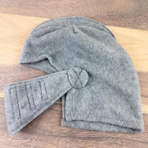 Handmade Gray Fleece Knight Helmet: Movable Visor, Kids Costume image 10