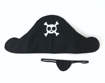 Felt Pirate Hat & Eye Patch Set: Kids Halloween Costume