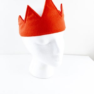 Child's Orange Felt Crown, birthday crown, birthday gift, photography prop, halloween costume image 5