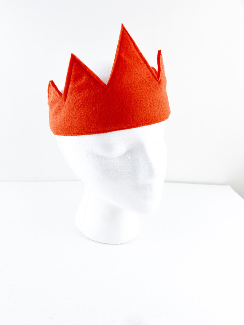 Child's Orange Felt Crown, birthday crown, birthday gift, photography prop, halloween costume image 5