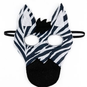 Handmade Felt Zebra Mask: Eco-Friendly Kids Costume