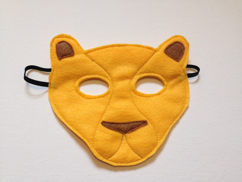 Child's Felt Lioness Mask, lioness costume, lion cub, halloween costume, school play image 4