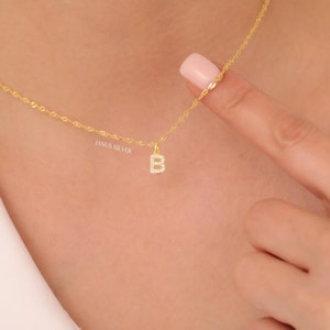 Custom Dainty Pave Letter Necklace, Initial Necklace, Personalized Jewelry, Custom Necklace, Minimalist Initial Jewelry, Valentines Day Gift