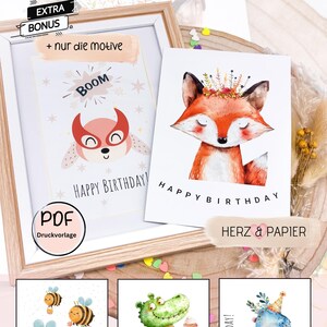 Modèle d'impression de cartes d'anniversaire carte d'anniversaire pour enfants