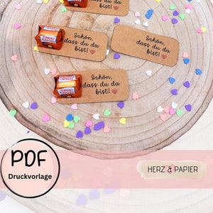 Che bello che tu sia qui! – Modello di stampa PDF per regali per gli ospiti | Decorazione perfetta per matrimoni, compleanni e feste
