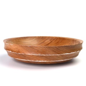 Handmade Elm Wood Bowl: Rustic Kitchen Decor, Food Safe