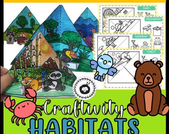 Craftivity: Habitat triorama for kids science Craft activity diorama
