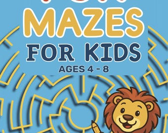Kids Beginner Maze Worksheets, Preschool Activity Bundle, Instant Download