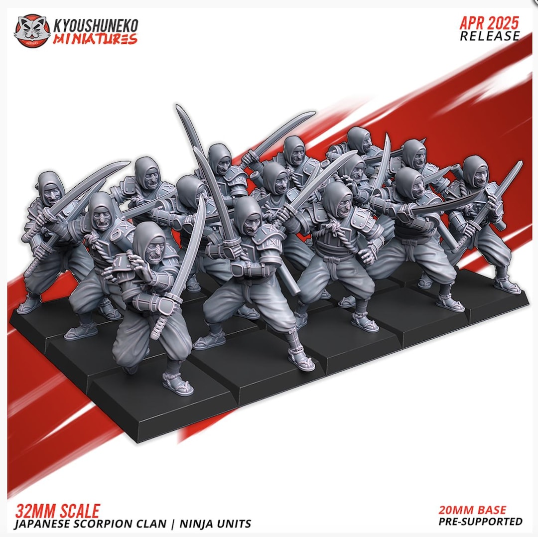 Ninja Rma Unit Resin Printed Fantasy - Ninja Units | Japanese Scorpion Clan-squad of ...
