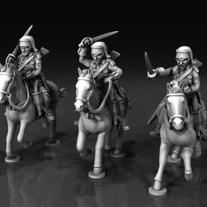28mm Historical Gaming- Resin Printed Figures-  7 years war French Dragoons (Squad of 10)